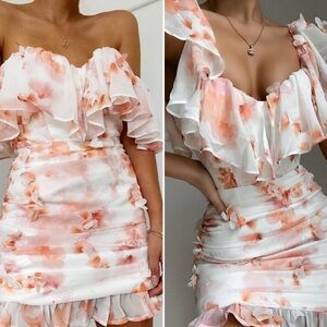 Runaway The Label Floral Off-Shoulder Dress